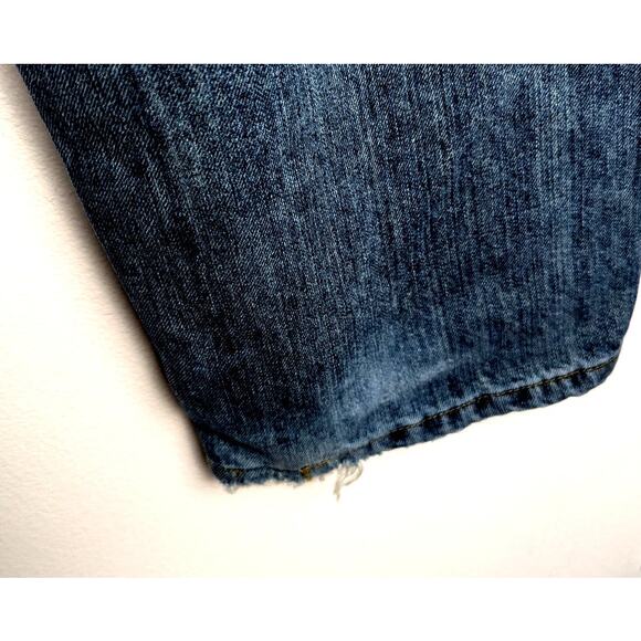 Lee loose fit mens jeans 32x 3 Distressed pant leg both legs  at heel Med Weight - Picture 9 of 10